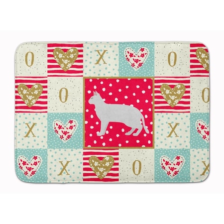 Carolines Treasures 19 x 27 in. Russian White Black No.2 Cat Love Machine Washable Memory Foam Mat CK5692RUG